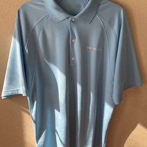 LG PLAYERS LT BLUE GOLF POLO IN GOOD USED CONDITION